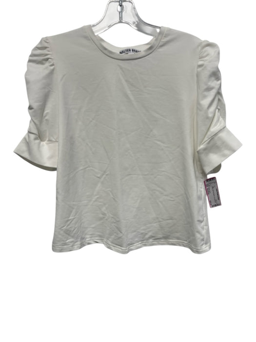 Walter Baker Size Medium White Half Puff Sleeve Tee Top White / Medium