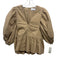 Hunter Bell Size Est S Beige Brown Cotton Short Puff Sleeve V Neck Ruffle Top Beige Brown / Est S