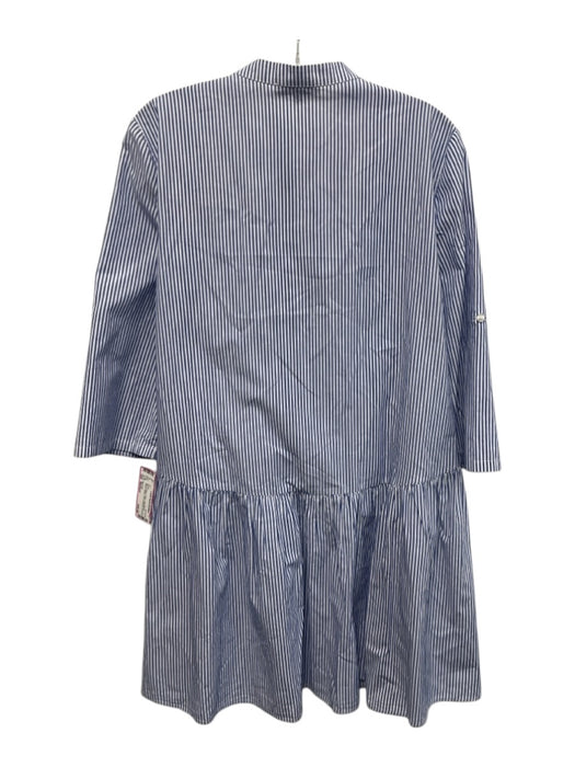 Madewell Size Medium Blue & White Cotton Long Sleeve Striped Button Front Dress Blue & White / Medium