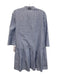 Madewell Size Medium Blue & White Cotton Long Sleeve Striped Button Front Dress Blue & White / Medium