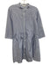 Madewell Size Medium Blue & White Cotton Long Sleeve Striped Button Front Dress Blue & White / Medium