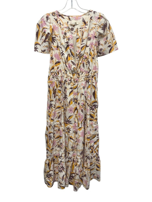By Anthropologie Size S White, Purple & Yellow No Fabric Tag Botanical Dress White, Purple & Yellow / S