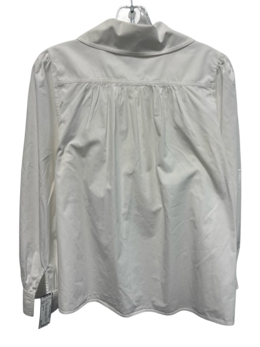 Hunter Bell Size S White Cotton Long puff sleeve Button Collar Blouse Top White / S