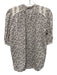 ME+EM Size 8 Brown & Cream Cotton Short Puff Sleeve Ditsy Floral Buttons Top Brown & Cream / 8