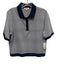 Madewell Size L Navy Blue & White Cotton & Polyester Short Sleeve Stripe Top Navy Blue & White / L