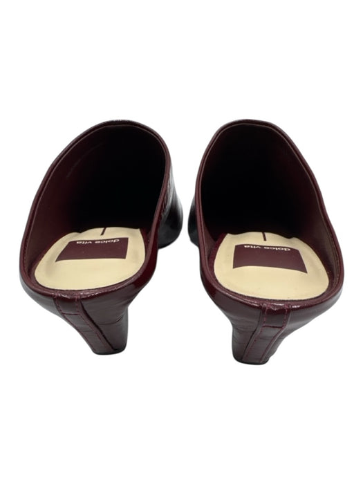 Dolce Vita Shoe Size 8 Wine Red Leather Upper Crinkle Pointed Square Toe Mules Wine Red / 8