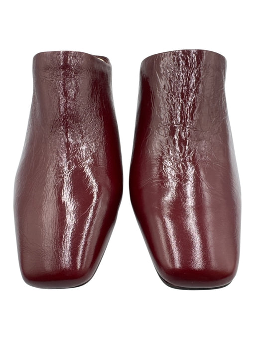 Dolce Vita Shoe Size 8 Wine Red Leather Upper Crinkle Pointed Square Toe Mules Wine Red / 8