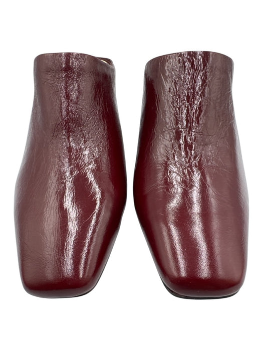 Dolce Vita Shoe Size 8 Wine Red Leather Upper Crinkle Pointed Square Toe Mules Wine Red / 8