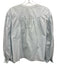 Ulla Johnson Size 6 Light Blue & Cream Cotton Long Balloon Sleeve Tie V Neck Top Light Blue & Cream / 6