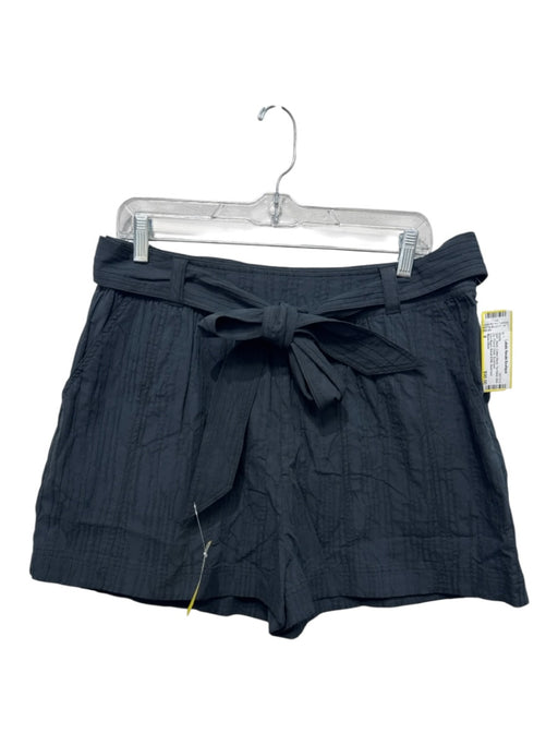 Marie Oliver Size 8 Black Cotton Blend Tie Waist Side Zip Pintuck Detail Shorts Black / 8