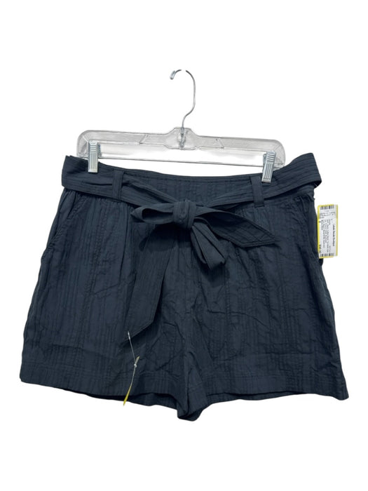 Marie Oliver Size 8 Black Cotton Blend Tie Waist Side Zip Pintuck Detail Shorts Black / 8