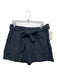 Marie Oliver Size 8 Black Cotton Blend Tie Waist Side Zip Pintuck Detail Shorts Black / 8