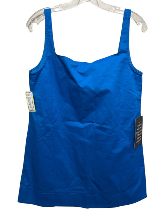 Pomander Place Size M Blue Cotton Blend Sleeveless Square Neck A Line Mini Dress Blue / M