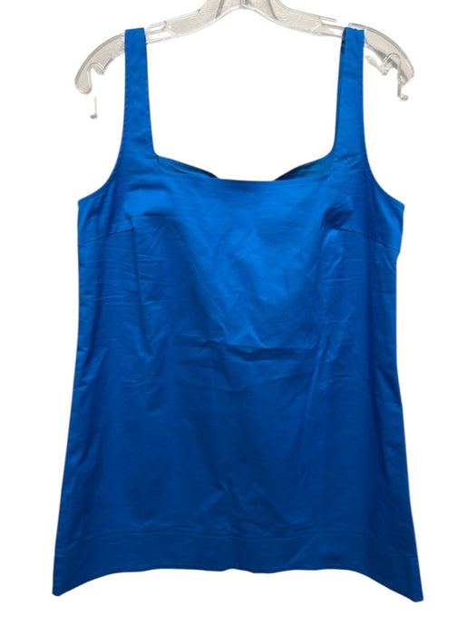 Pomander Place Size M Blue Cotton Blend Sleeveless Square Neck A Line Mini Dress Blue / M