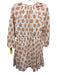 J. Crew Size M White & Orange Cotton Floral Long Balloon Sleeve Dress White & Orange / M