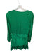 Maje Size 40 Green Polyester Long Balloon Sleeve Crinkle Dress Green / 40