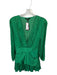 Maje Size 40 Green Polyester Long Balloon Sleeve Crinkle Dress Green / 40