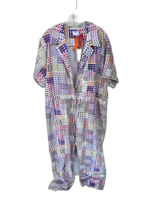 Rujuta Sheth Size 3XL Multi Cotton Short Sleeve Checkered Drawstring Jumper Multi / 3XL