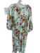 Johnny Was Workshop Size L Teal & Multi Silk Blend V Neck Floral Print Dress Teal & Multi / L