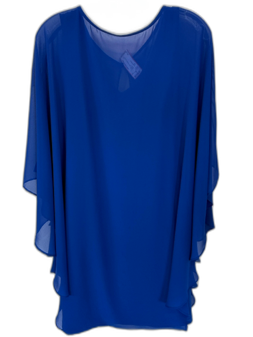 Joseph Ribhoff Size 10 Electric Blue Polyester Cap Sleeve Dress Electric Blue / 10