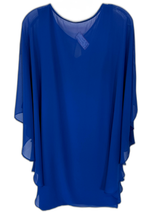 Joseph Ribhoff Size 10 Electric Blue Polyester Cap Sleeve Dress Electric Blue / 10