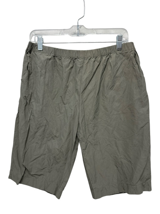 Kal Rieman Size L Olive Green Nylon & Cotton Elastic Waist Pockets Shorts Olive Green / L