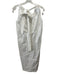 AVN Size 44 Cream White Cotton Denim Sleeveless neck tie Gathered Dress Cream White / 44