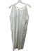 AVN Size 44 Cream White Cotton Denim Sleeveless neck tie Gathered Dress Cream White / 44