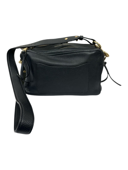 Marc Jacobs Black Pebbled Leather Gold Tone Hardware Rectangle Logo Bag Black / Medium