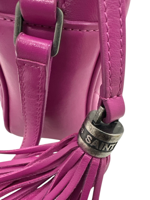 Saint Laurent Fuchsia Pink Leather Quilted Camera Tassel Crossbody Bag Fuchsia Pink / S