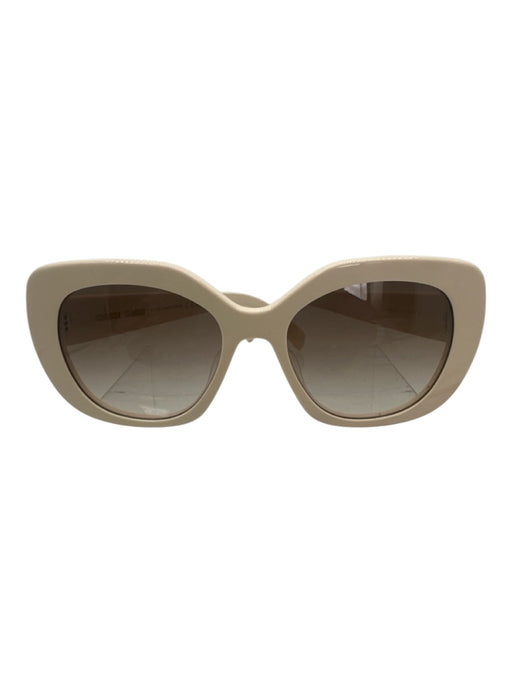 Celine Cream & Brown Acetate Gradient Side Logo Cat Eye Sunglasses Cream & Brown