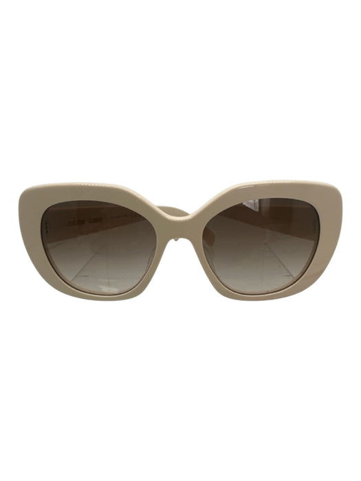 Celine Cream & Brown Acetate Gradient Side Logo Cat Eye Sunglasses Cream & Brown