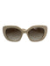 Celine Cream & Brown Acetate Gradient Side Logo Cat Eye Sunglasses Cream & Brown