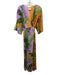Farm Rio Size S Purple, Orange, Green Rayon Jungle Print Wrap Maxi Dress Purple, Orange, Green / S