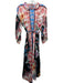Johnny Was Size M Blue & Multi Silk Drawstring Mixed Floral Balloon Sleeve Dress Blue & Multi / M