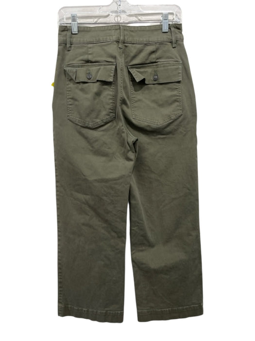 Frame Size 27 Olive Green Cotton Blend Zip Fly Mid Rise Cropped Wide Leg Jeans Olive Green / 27