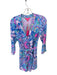 Lilly Pulitzer Size M Blue & Pink Rayon Blend Wrap Lillies Floral Romper Blue & Pink / M