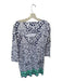 Lilly Pulitzer Size M Navy, White, Aqua Pima Cotton Paisley 3/4 Sleeve Dress Navy, White, Aqua / M