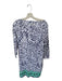 Lilly Pulitzer Size M Navy, White, Aqua Pima Cotton Paisley 3/4 Sleeve Dress Navy, White, Aqua / M