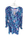 Lilly Pulitzer Size M Hot Pink & Blue Polyester Button Front Long Sleeve Dress Hot Pink & Blue / M