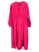COS Size Medium Hot pink Cotton Round Neck Button Down Long Sleeve Maxi Dress Hot pink / Medium