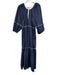Staud Size Large Navy & white No Fabric Tag Long puff sleeve Tiered Piping Dress Navy & white / Large
