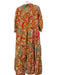 The Oula Company Size Medium Red, Yellow & Multi No Fabric Tag Collared Dress Red, Yellow & Multi / Medium