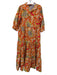 The Oula Company Size Medium Red, Yellow & Multi No Fabric Tag Collared Dress Red, Yellow & Multi / Medium