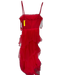 Betsy & Adam Size 4 Ruby Red Polyester Strapless Mesh Detail Gown Ruby Red / 4