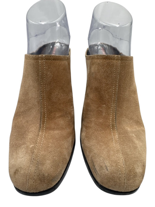 Prada Sport Shoe Size 39.5 Beige Leather Suede Round Toe Block Heel Mules Clogs Beige / 39.5