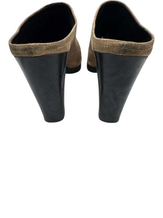Prada Sport Shoe Size 39.5 Beige Leather Suede Round Toe Block Heel Mules Clogs Beige / 39.5