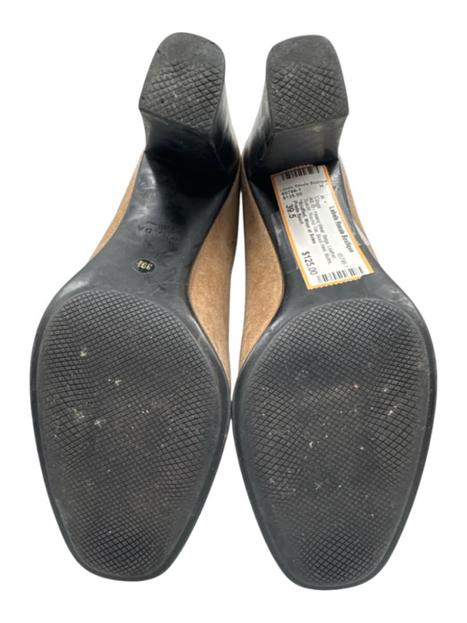 Prada Sport Shoe Size 39.5 Beige Leather Suede Round Toe Block Heel Mules Clogs Beige / 39.5
