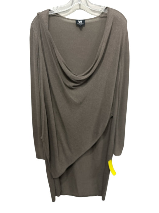 W by Worth Size M Gray brown Cotton & Rayon Long Sleeve Knit Button Cardigan Gray brown / M