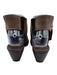 Munro Shoe Size 8.5 Brown Leather Peep Toe Open Heel Zip Up Midi Heel Booties Brown / 8.5